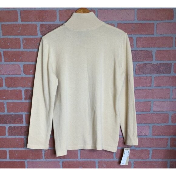 NWT Vintage Escada Womens Beige Turtleneck Sweater Size 44 Cashmere Wool Blend L - Picture 3 of 10